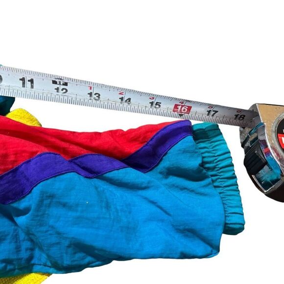 VTG 80s/90s Windbreaker Tracksuits Pink/Blue Jacket & Pants Set girls size 14 - Picture 14 of 16